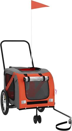 Фархач-причіп для собак Tidyard, водостійкий, з ПВХ-дах, міцна платформа, відбивачі та прапор для велосипеда, для прогулянок та активного відпочинку з маленькими собаками