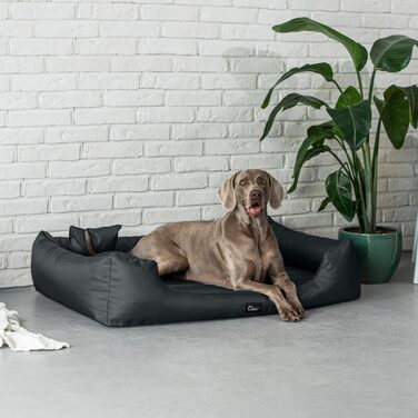 Ортопедичне ліжко для собак Puffi Orto, велике, середнє, маленьке - подушка для собак, килимок для собак з поліестеру - водовідштовхувальне, довговічне, зняття болю, стійке до зношування (XXL+|130x100см, Графіт)