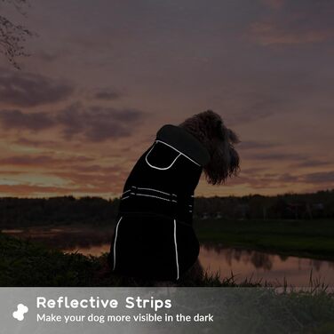 Водонепроникна куртка для собак на зиму, тепла жилетка для великих собак, флісова куртка з світловідбиваючими елементами, чорний колір, розмір XL