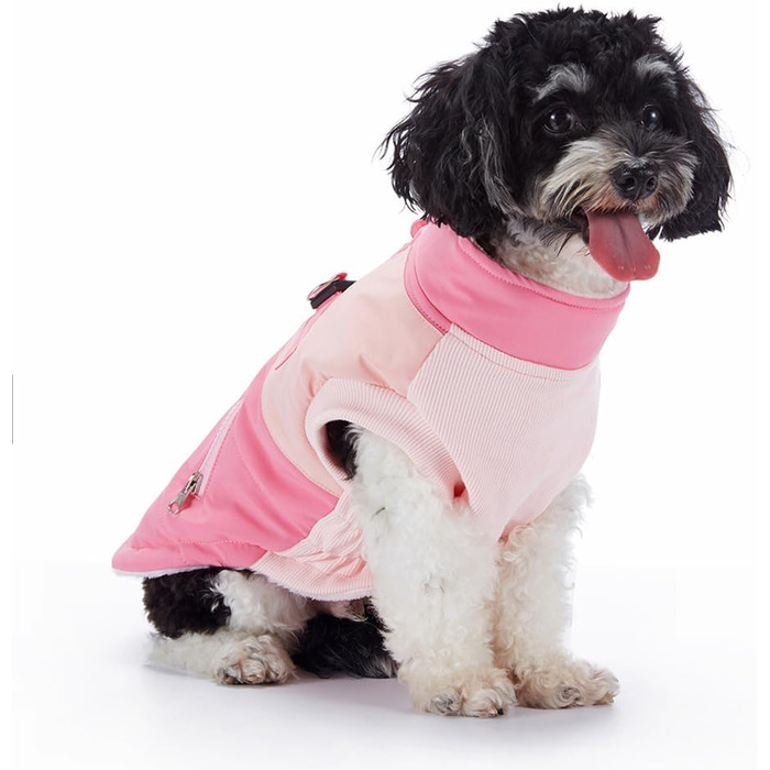 Водонепроникний зимовий пуховик для собак, тепла жилетка для малих та середніх собак, рожевий, розмір S