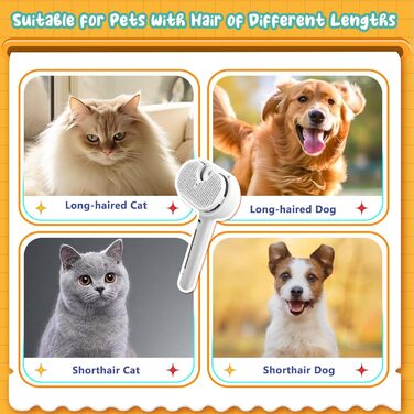 Бурштук для догляду за шерстю собак та котів 3-в-1 з функцією розпилення, самоочищується, антистатичний