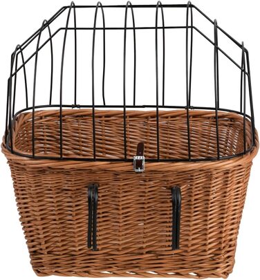 Ретро кошик для велосипеда з кришкою, плетіння з лози, для перевезення тварин (без тканинної обробки)