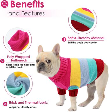 Пуловер для собак AOFITEE, теплий зимовий пуловер для маленьких собак, рожевий, розмір S