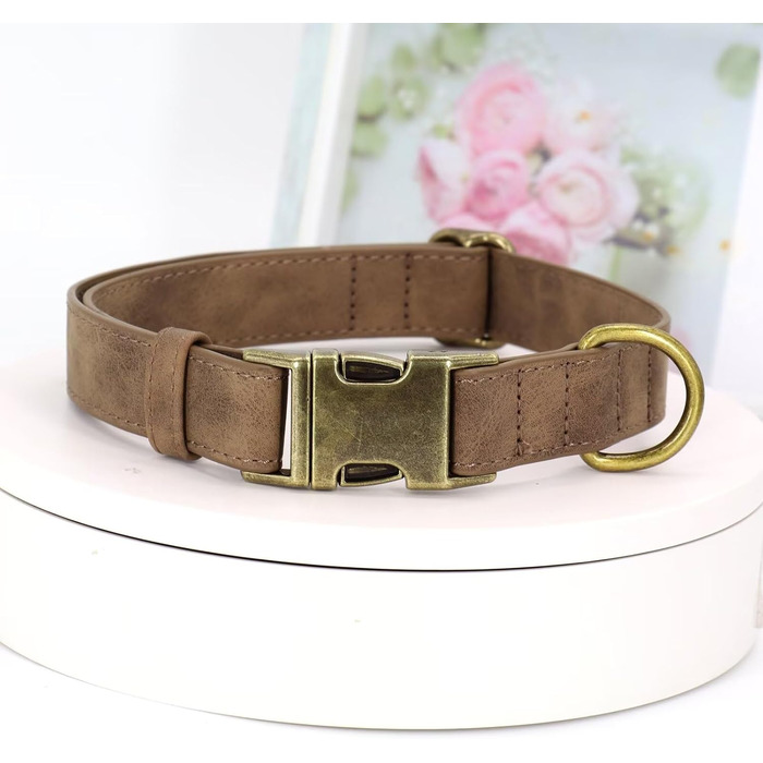 Нашийник для собак Didog з м'якої PU-шкіри, стильний нашийник з швидкою застібкою для великих собак, легко чистити, регульований, для щоденних прогулянок, фіолетовий, розмір L (38,1-48,3 см), підходить для собак з обхватом шиї 38-48 см