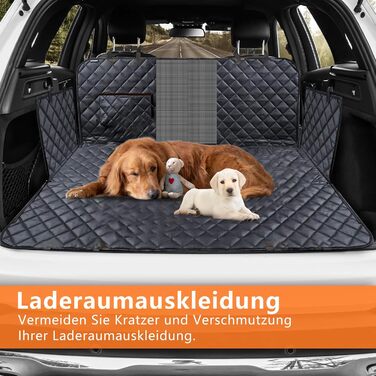 Захист для заднього сидіння авто для собак - водовідштовхуючий, антикіготок, універсальний, з боковими захистами та віконцем - чорний