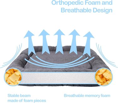 Водонепроникне лежанка для собак, лежанка-матрац з Codura | Для маленьких собак | Сірий колір, розмір L (95 x 75 см)