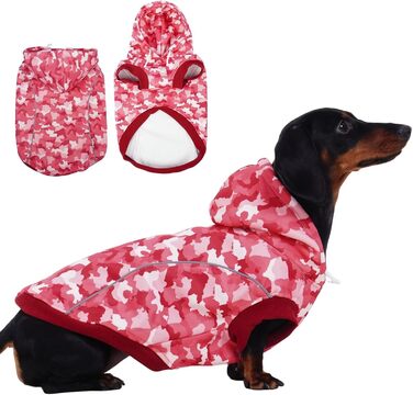 Теплий зимовий пуловер для собак IECOii з отвором для повідка та світловідбиваючими смужками, рожевий (M-4XL)