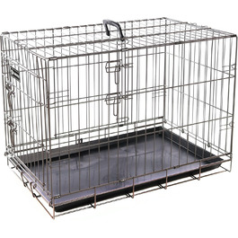 Клітка для собак Flamingo DRAHTKÄFIG EBO, металева, колір тауп, розмір L 56x92x64 см