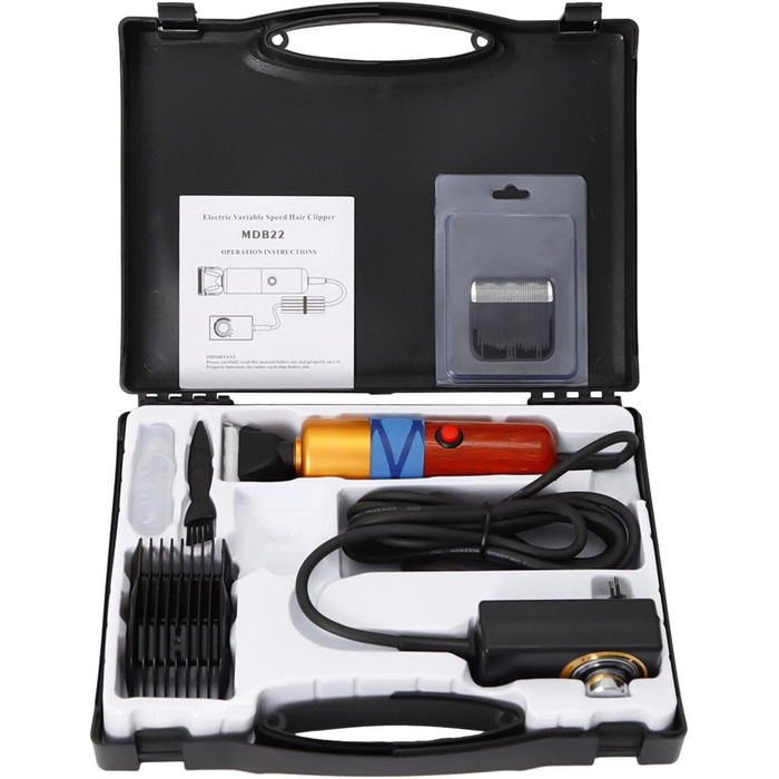 Професійна машинка для стрижки собак та котів, 1000-6600 обертів, кабель 3м, для всіх типів шерсті, 36W