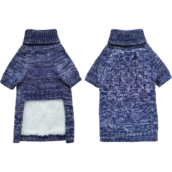 Теплий в'язаний пуловер для собак та котів (S, блакитний)