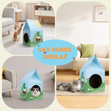 Nobleza: будиночок-кігтеточка для котів з картону та котячої м'яти. Легко збирається, ідеально для кігтів та ігор. (1 шт.)