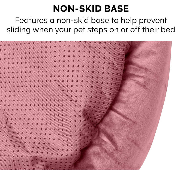 Кругла лежанка для собак Furhaven Donut з капюшоном, рожевий колір, розмір Small (61x61x18 см), плюш, вельвет, для заспокоєння, миється