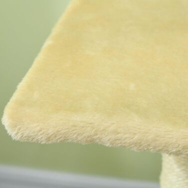 Кігтеточка PawHut для котів 72 см, багатоярусна, з м'ячиками, сизаль, платформа, для середніх котів, кремово-білий