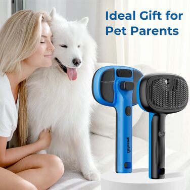 Побутова щітка для котів Pecute з парою та спреєм, багатофункціональна, для масажу та догляду за довгошерстими тваринами (блакитна)