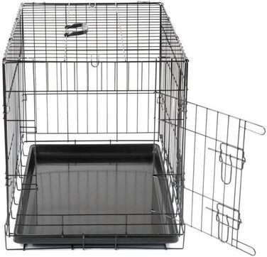 Складана клітка-переноска Vadigran Classic 76x48x55 см, чорна, розмір L