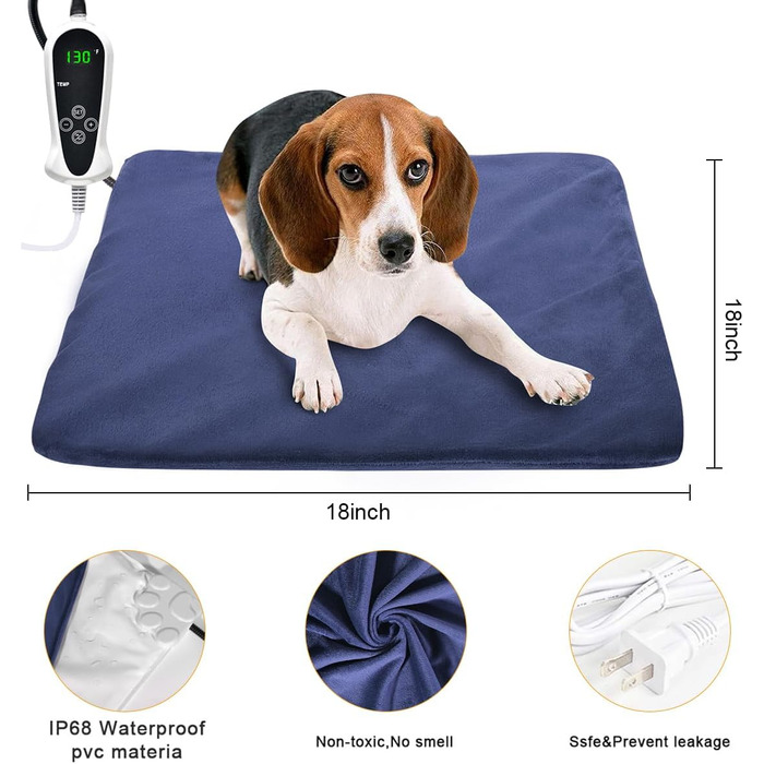 Електричний нагрівальний килимок для собак та котів RIOGOO, 55x45 см з автовимкненням