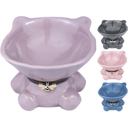 Підвищений годівниця для котів Busnos, керамічна, 14x13x11 см, блакитна