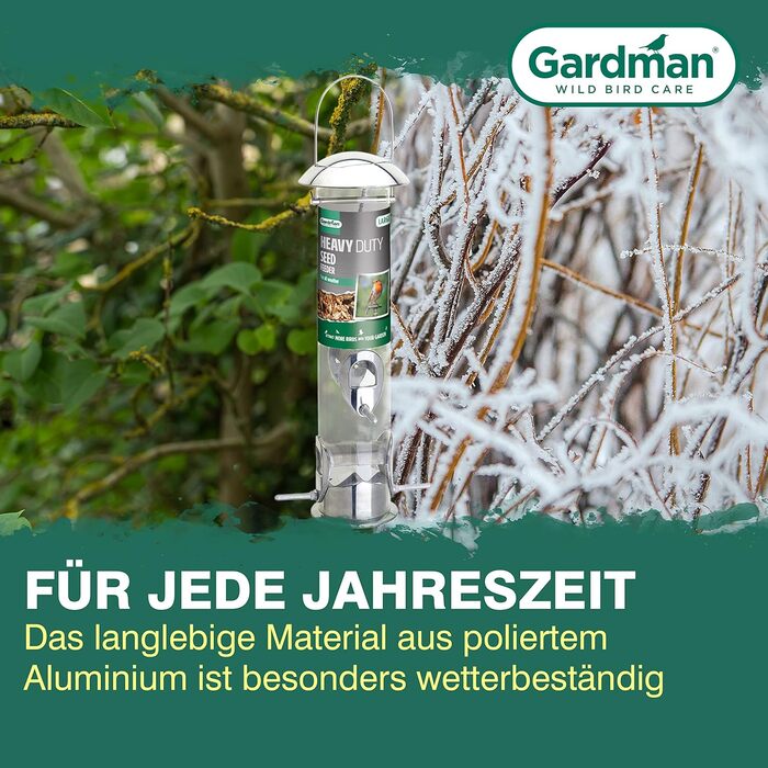 Годівниця для птахів Gardman Heavy Duty – міцна металева годівниця з 4 місцями для насіння, соняшника та горіхів