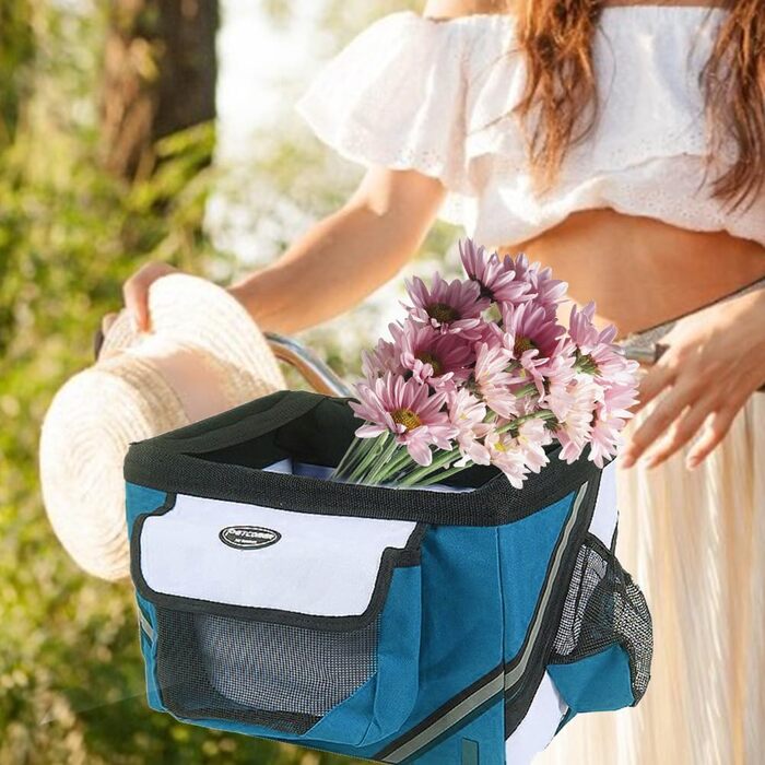 Велосипедна сумка-переноска для тварин, блакитна: переноска для собак, котів, кроликів