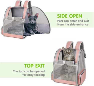 Рюкзак для собак та котів PETCUTE, рожевий, до 7 кг, дихаючий, складний, для подорожей, кемпінгу, схвалений авіакомпаніями