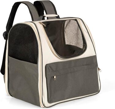 Рюкзак для тварин Petsona: переноска для кота та собаки, сірий, 37 × 34 × 25 см