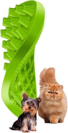 Щітка для кішок Pet+Me PETM005 для довгошерстих, зелена
