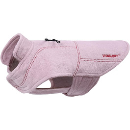 Теплий зимовий пуховик VIVAGLORY для собак, флісова куртка з захистом живота та клямками, світловідбиваючий, регульований, рожевий, S (обхват грудей 45-54 см, шиї ~30 см)