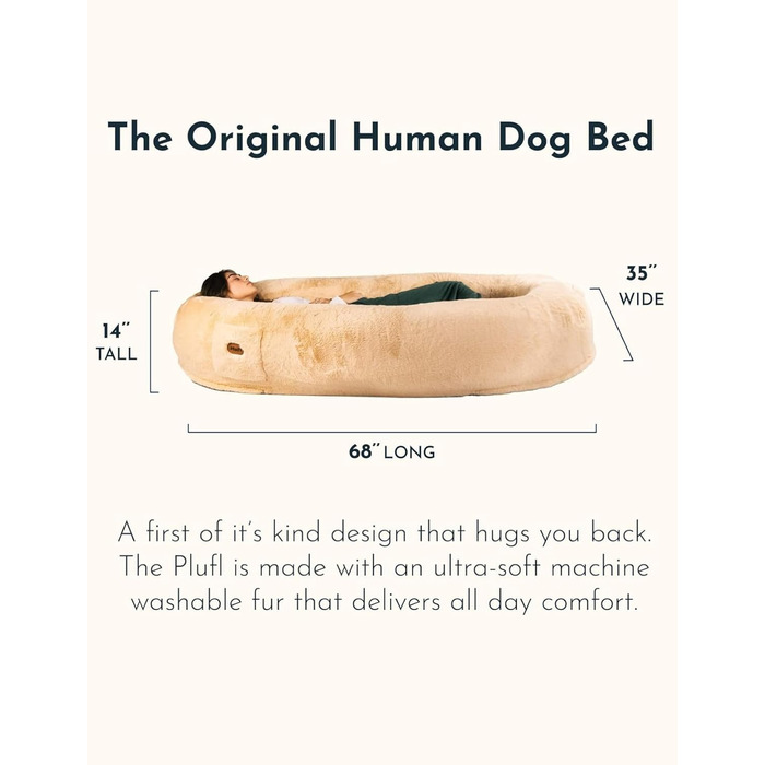 Plufl: Оригінальне ліжко-мішок для людей, дітей та домашніх тварин. Зручне, з Memory Foam, машинне прання, довговічне. Bekannt aus dem Shark Tank.