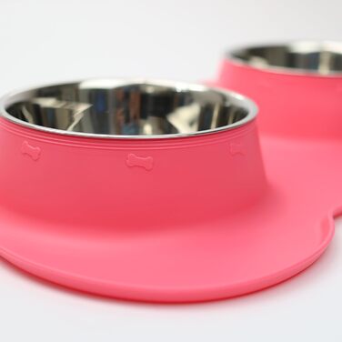 Набір мисок для тварин DIVCHI: миска для їжі та води, силіконовий піднос, для котів, цуценят, маленьких собак (блакитний, зелений, рожевий, M)