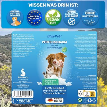 BluePet Очищувач для лап собак - видаляє бруд та сміття I З мікрофібровою рукавичкою I PfotenBlitz Розмір L (глибоке очищення, догляд за лапами)