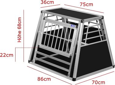 Транспортний бокс Transportbox N36 для собак, алюміній, 70x86x68 см, з аварійним виходом