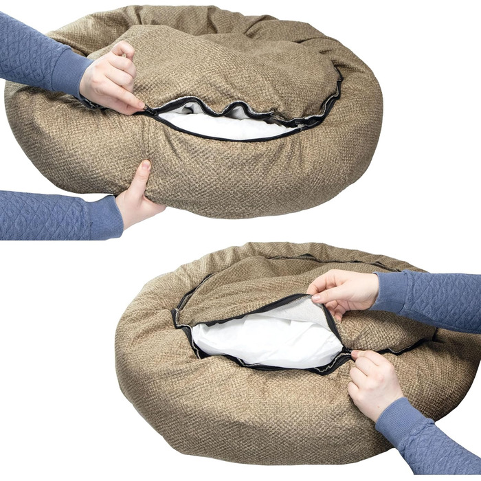 Кругле ліжко для собак Schecker Bensersiel, екологічний матеріал, зелене, діаметр 70 см