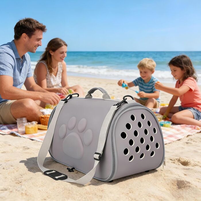 Трансформер для кота, переноска для тварин з регульованим ременем, легка сумка для вигулу цуценят та маленьких собак, для подорожей, авіаперельотів, кемпінгу, до ветеринара, сіра