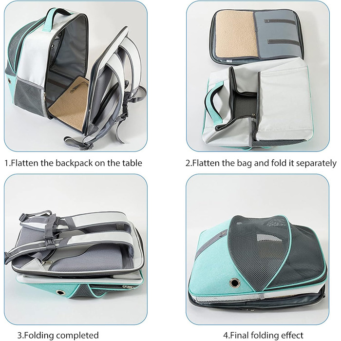 Рюкзак для собак та котів PETCUTE - дихаючий, складний, для маленьких тварин, рожевий