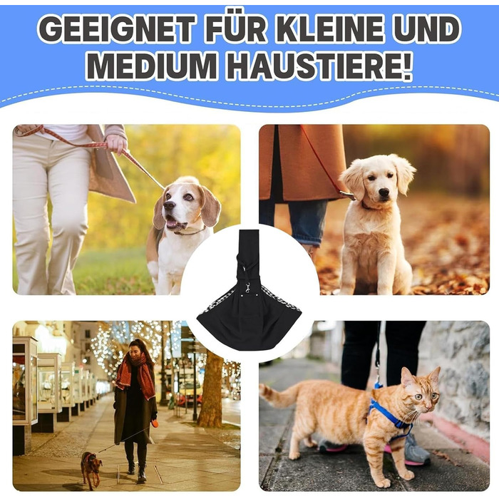 Сумка-слінг для собак та котів, чорна | Зручна переноска для тварин, для прогулянок та подорожей