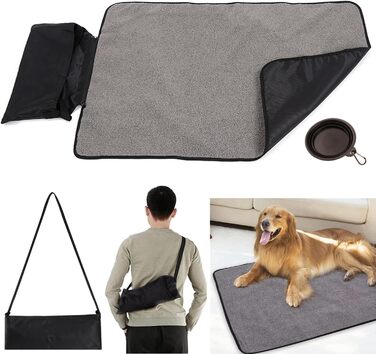 Водонепроникний килимок для тварин, килимок для кемпінгу, теплий килимок для собак та котів 100x70 см, килимок для відпочинку, килимок для подорожей, з сумкою
