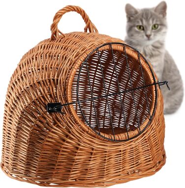 Транспортний кошик для тварин KADAX: плетений кошик-переноска для котів та інших домашніх улюбленців (40x49 см)
