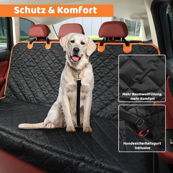 Захисний чохол на сидіння автомобіля для собак KYG, з кріпленням для собак, зносостійкий та водовідштовхуючий, 132x58x46 см