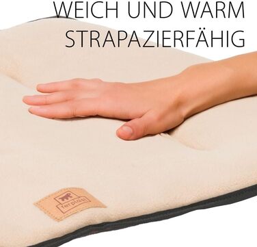 Килимок для собак Ferplast - лежанка-софа для середніх собак, двосторонній, з міцної та водонепроникної тканини, теплий мікрофліс, 65 x 48 x 3,5 см, бежевий