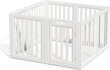 LoveTail Прозорий вольєр для собак з дверцятами, легкий у чищенні та встановленні, переносне огородження для цуценят для дому та саду (Білий, 77 см у висоту, 30,5 см)