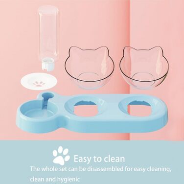 Автоматичний поїльник для котів та собак | Набір мисок з водопоїнням | Безпечний, знімний, BPA-Free (Блакитний)