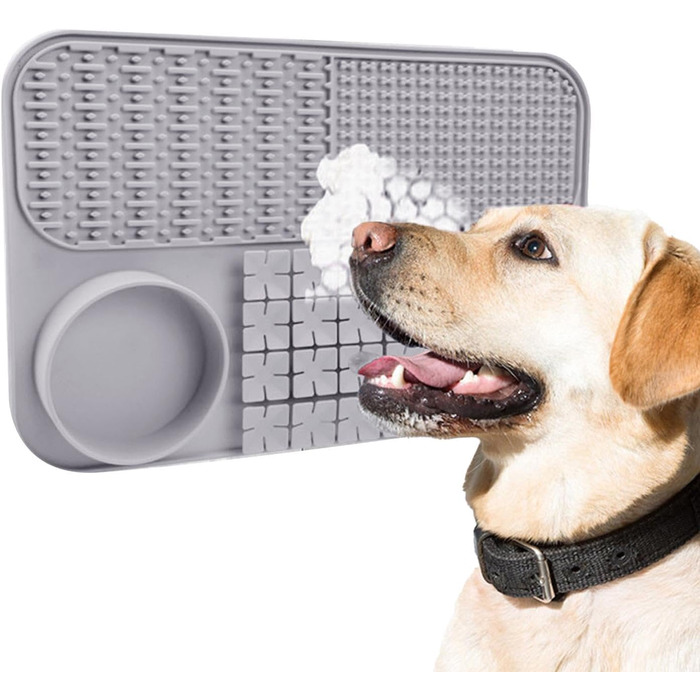 Силіконова килимок-іграшка для собак Licky Mat | Килимок для повільного годування собак | Килимок-нюхалка для цуценят Gray