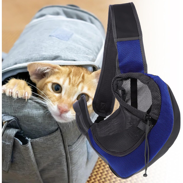 Транспортна сумка для собак та котів Toyzfriendly, темно-синій, поліестер, для перенесення та до ветеринара