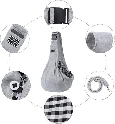 Транспортна сумка для собак та котів з плечовим ременем, для маленьких собак та котів, для подорожей на відкритому повітрі (блакитна, сіра)