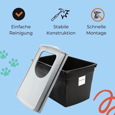 Котлові туалети для котів Hop In Jump-In XXL з верхнім входом, чорний