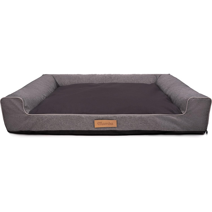Персоналізоване собаче ліжко XL - для великих, середніх собак - подушка, корзинка для собак - килимок для собак з гравіюванням імені (Сірий, L 100 x B 65 x H 17 см)