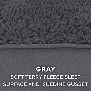 Гірчичне собаче ліжко Furhaven з охолоджуючим гелем, водонепроникне, для собак середніх та маленьких порід (до 15,9 кг), знімний, пральний чохол, для дому та вулиці, з логотипом, фротте та замша (сірий), 135 x 102 x 13 см