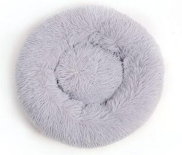 Кругле ліжко для собак та котів Chickw1, тепле м'яке ліжко-пончик, миється, з неслизькою основою, 70см, світло-сірий