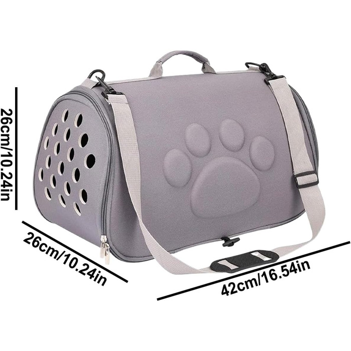 Транспортна переноска для котів та собак великих порід, сіра, M