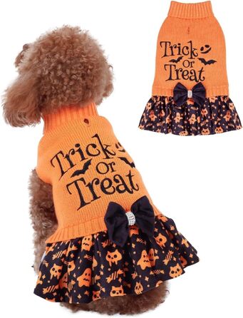 Пуловер для собак CuteBone на Halloween для середніх собак, дівчаток, з вишивкою 
